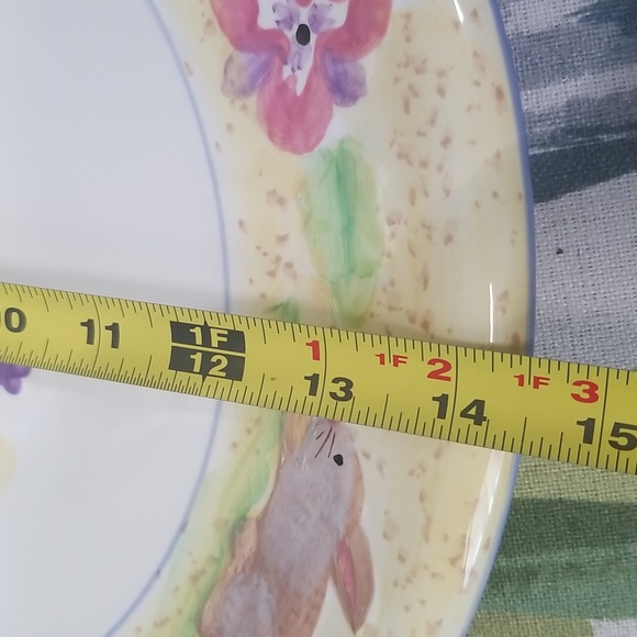 Cottage Core Hand Painted Rabbit Bunny Platter By Style Eye Baum Bros - Picture 3 of 11